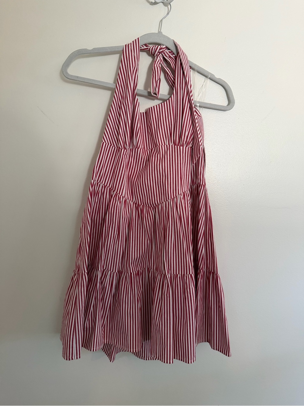 wild fable Red and White Striped Halter Mini Dress